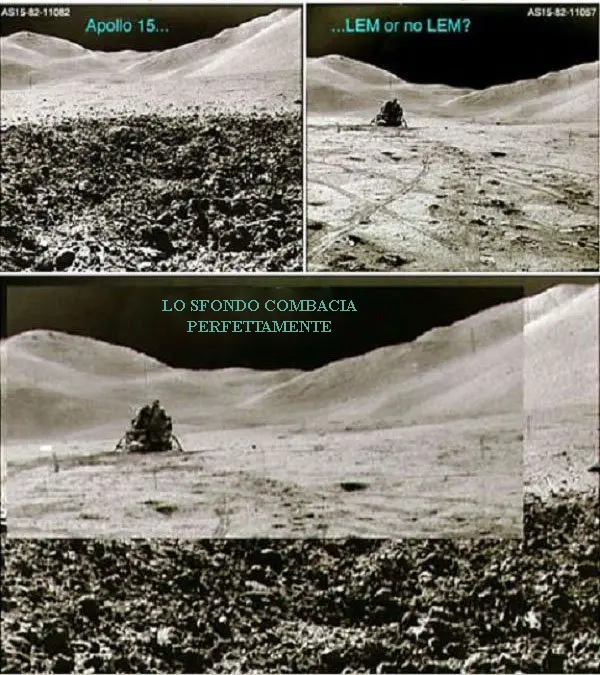 Confronto foto Apollo 15: stesso sfondo da posizioni diverse