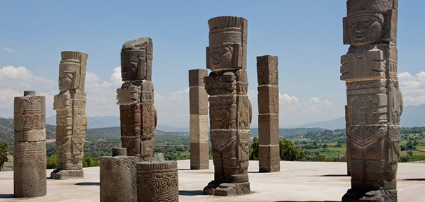 Rovine del tempio Toltec a Tula, Messico