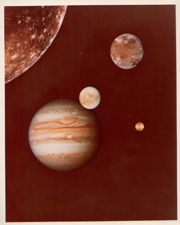 Le quattro lune di Giove e Saturno ritratte nel 1979