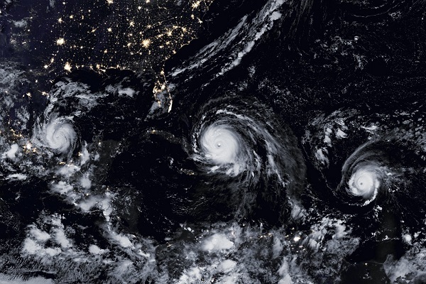 Irma, Jose e Katia i 3 uragani atlantici visti dallo spazio.
