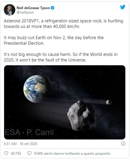 twitt asteroide